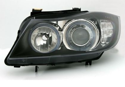 Кристални фарове  Angel Eyes BMW E90  (2005-2009) - черни