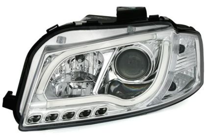 Кристални фарове Lightbar Design за Audi A3 (2003-2008) - хром