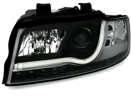 Кристални фарове за Audi A4 B6 Lightbar Design (2001-2004) - черни