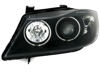 Кристални фарове  Angel Eyes BMW E90  (2005-2009) - черни