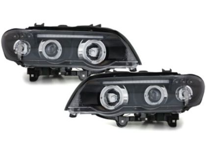 Кристални фарове  Angel Eyes BMW X5  (99-03) - черни