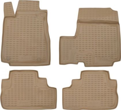 3D Гумени стелки за HONDA CR-V III (2007-2012) - бежови - 4pcs.