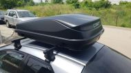 Автобокс Junior Easy 145x94x40cm с 85 mm крепежи, с ключ, 420 литра - черен гланц
