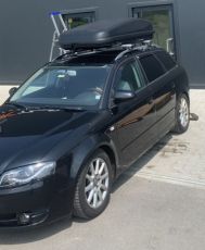 Автобокс Junior Easy 180x94x39cm с 85 mm крепежи, с ключ, 530 литра - черен