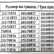 Метални вериги за сняг за джип, бус, SUV, кемпер - размер 255 за 15
