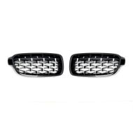Решетки за BMW F30 (2011+) - Гланц - Diamond Design - хром / черно