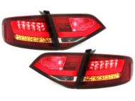 Диодни стопове  AUDI A4 седан (2007+) - червени / хром