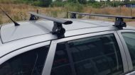 Универсални алуминиеви напречни греди за таван на кола без рейки - 135см, с ключ - черен мат