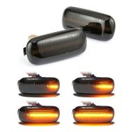 Диодни мигачи за AUDI A4 B6 B7 (2001-2008) / A6 C6 (2004-2011) / A3 8P (2003-2013)  - опушени с бягащ мигач