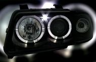 Кристални фарове за Audi A4 Angel Eyes (1995-1998) - черни