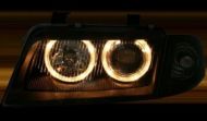 Кристални фарове за Audi A4 Angel Eyes (1995-1998) - черни
