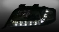 Кристални фарове Audi A6 с дневни светлини (2001-2003) - черни