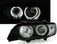 Кристални фарове Angel Eyes BMW X5 E53 (1999-2003) - черни