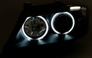 Кристални фарове  Angel Eyes BMW E90  (2005-2009) - черни