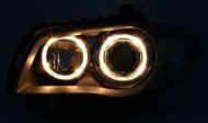 Кристални фарове за BMW E87 Angel Eyes (2004-2011) - черни