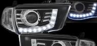 Кристални фарове Mitsubishi L200 (2006+) - черни