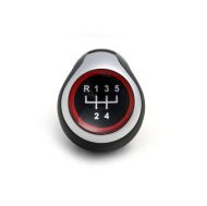 Топка за скоростен лост за VW Golf 5 / 6 / 7 / Scirocco / Jetta / Eos с 5 скорости - черна / силвър