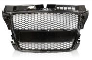 Решетка с поставка за емблема за Audi A3 (2008-2013) - RS-Look Черна-gloss
